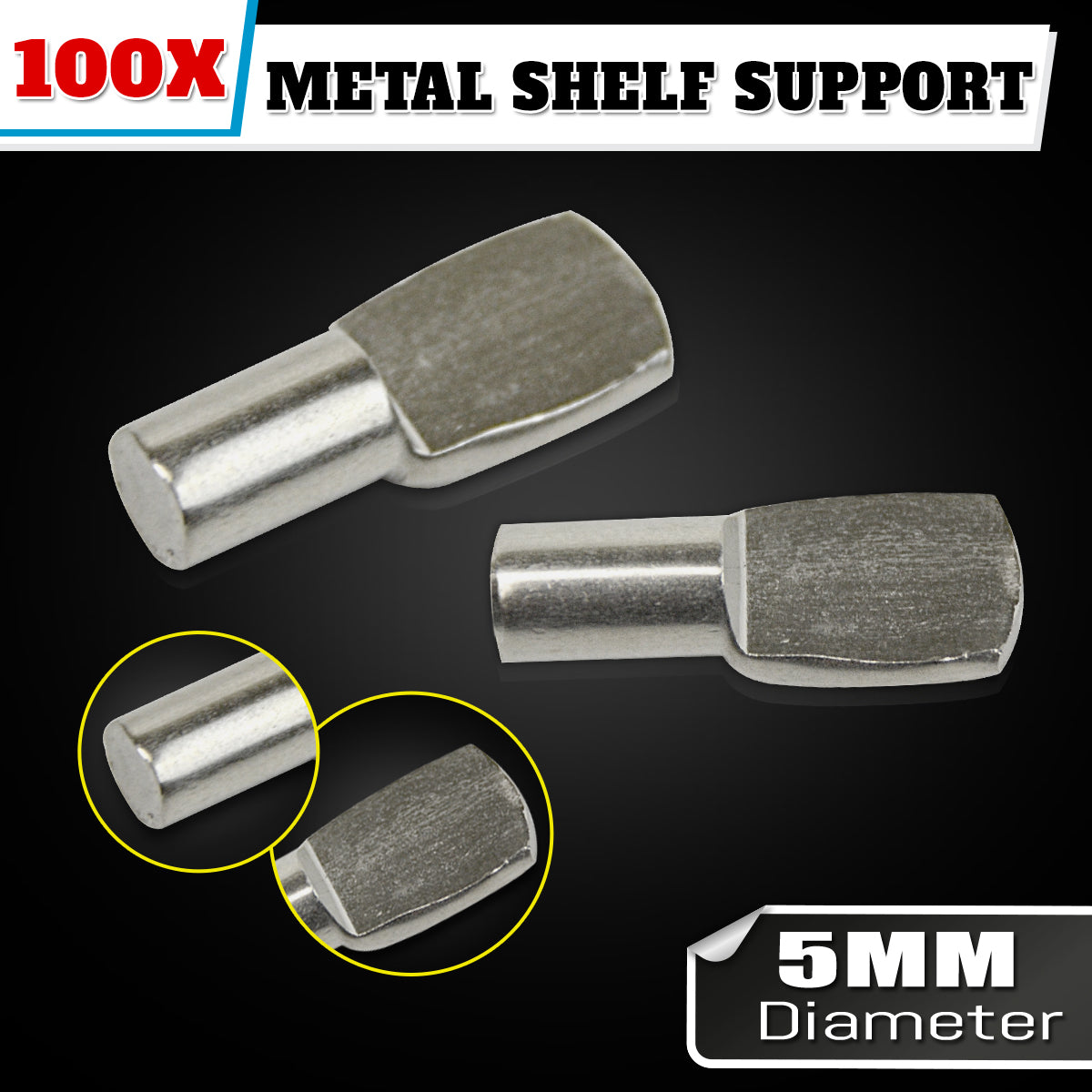 5mm Metal Shelf Supports Pins For Kitchen Cabinet & Laundry Furniture Main image