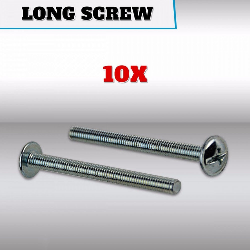 Long Thread Round Cross Head Screw 4.0 mm Dia 45 mm 10 Pcs