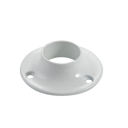 2 X Flange For Round Wardrobe Tube, 25mm Diameter, Round, White Main image