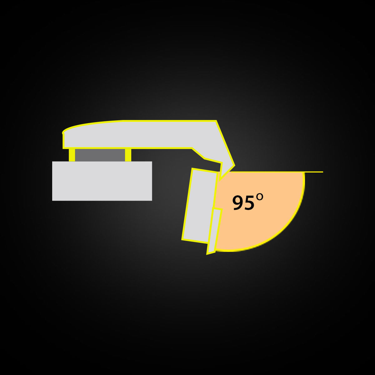 Hettich Sensys Hinge 8639i for Corner Kitchen