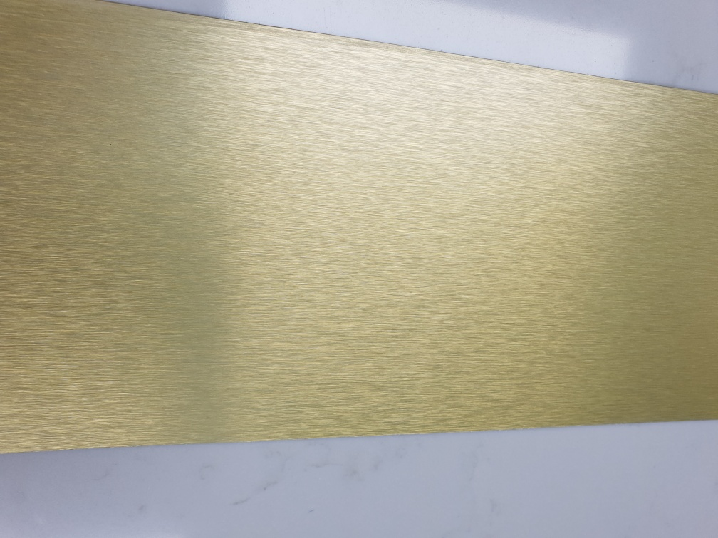 Brushed gold Finish Aluminium Laminate Kitchen Kickboard 150mm At 55.