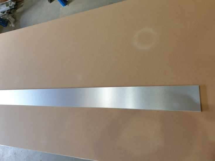 Stuck on board Brushed Aluminium Kickboard Laminate Height 150mm At 64