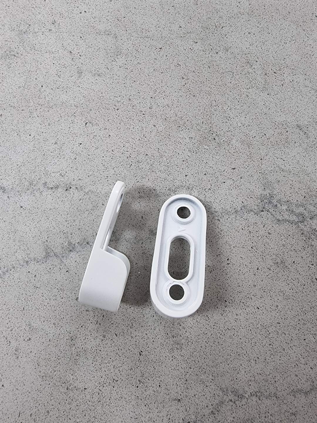 White Wardrobe Rail End Brackets for Oval Hanging Rail 20mm