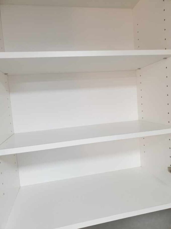 Custom made white melamine shelf 16mm 1 x edge Handles And More
