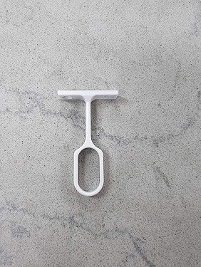 White Wardrobe Rail Mid Support Oval Mid Rail Support 30 x 15