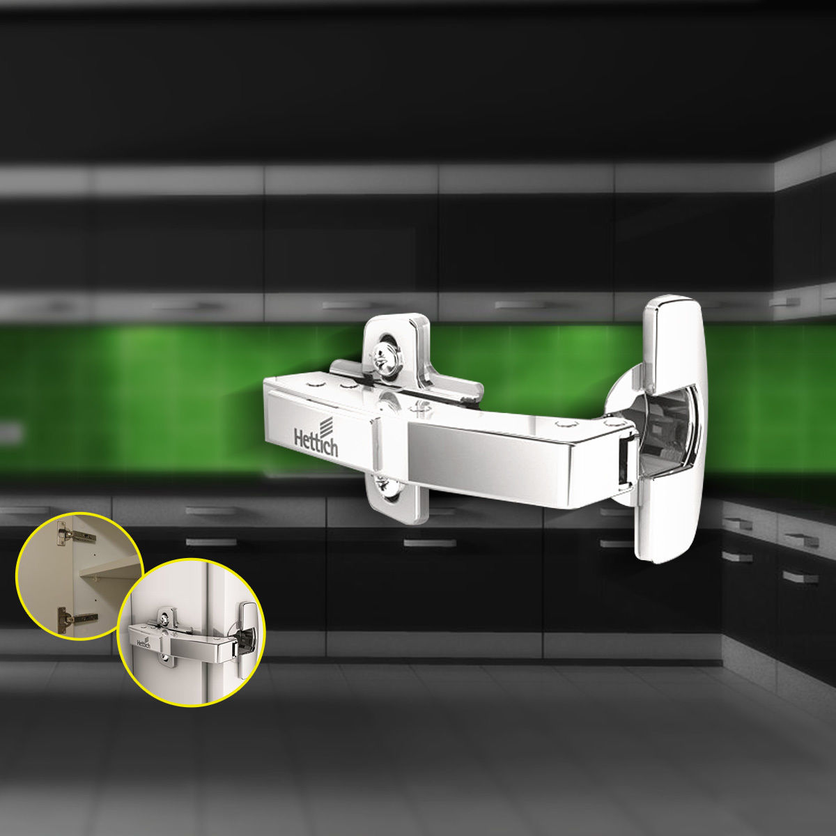 Hettich Sensys Hinge 8639i for Corner Kitchen