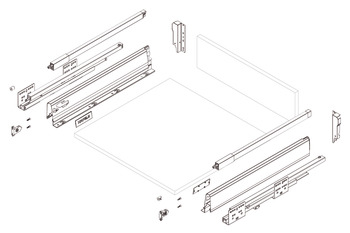 Hafele Matrix 35S 120mm drawer height with railing