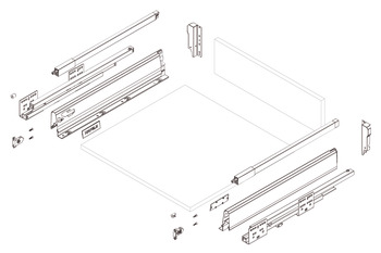 Hafele Matrix 35S 167mm drawer height with railing