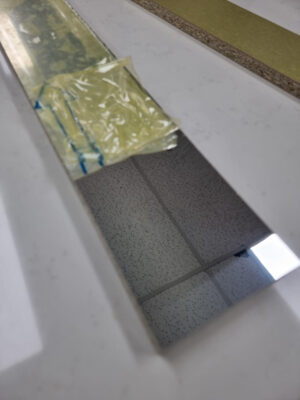 Stuck on board mirror Aluminium Kickboard Laminate Height 150mm - Image 3