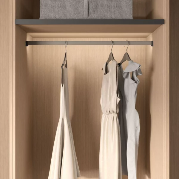 Conero Wardrobe Rail for LED Lighting Black