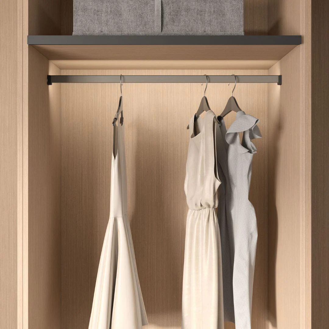 Conero Wardrobe Rail for LED Lighting, Black