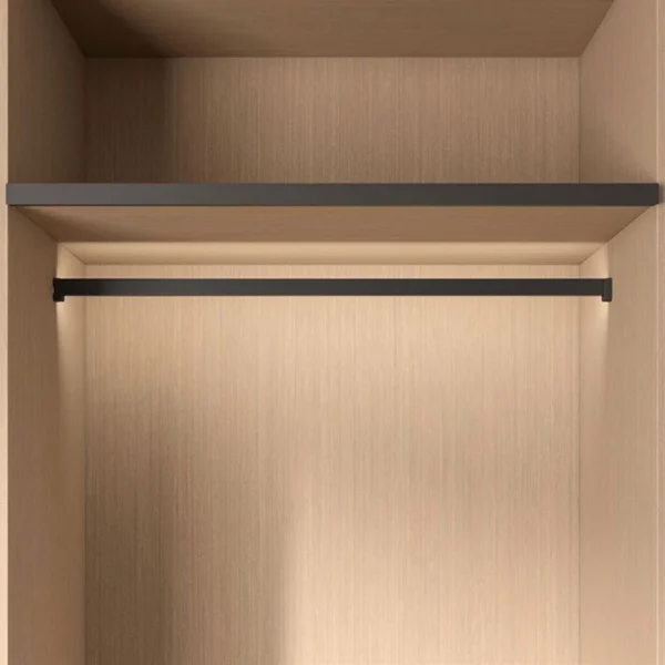 Conero Wardrobe Rail for LED Lighting, Black