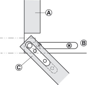 Pivot hinge, Steel, with identical flanges, Zinc plated finish - Image 3