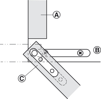 Pivot hinge, Steel, with identical flanges, Zinc plated finish