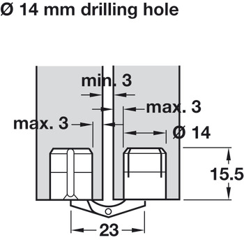 Hinge, Zysa, for concealed mounting, Matt finish