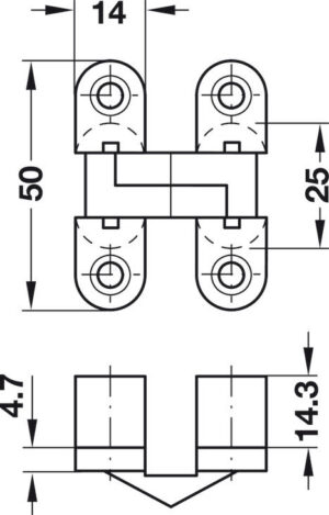 Hinge, Vici, for concealed mounting, Zinc alloy - Image 2