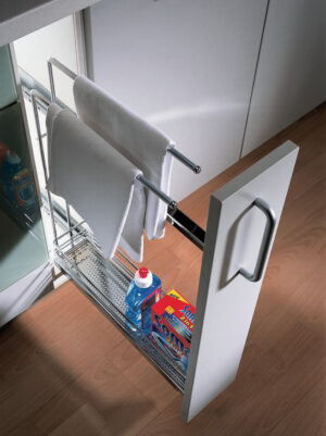 No. 15 Pull Out - Towel Rail for Kitchen, Bright Chrome - Image 2