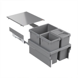 Hailo Euro Cargo ST45 Waste Bin, Dual Compartment - Image 3