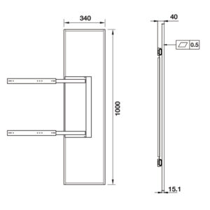 Extendable Wardrobe Mirror – 180° Swivel, Black Aluminum - Image 2
