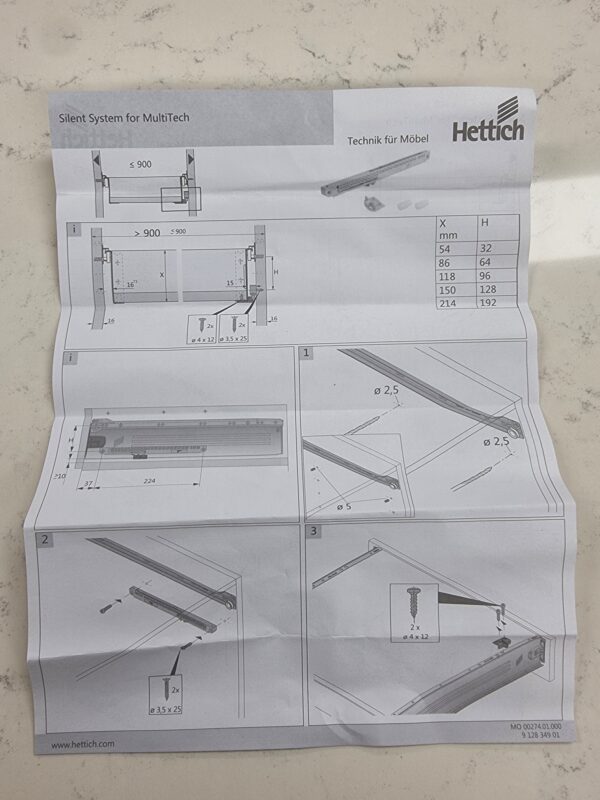 Hettich Silent System for MultiTech Drawer Runners