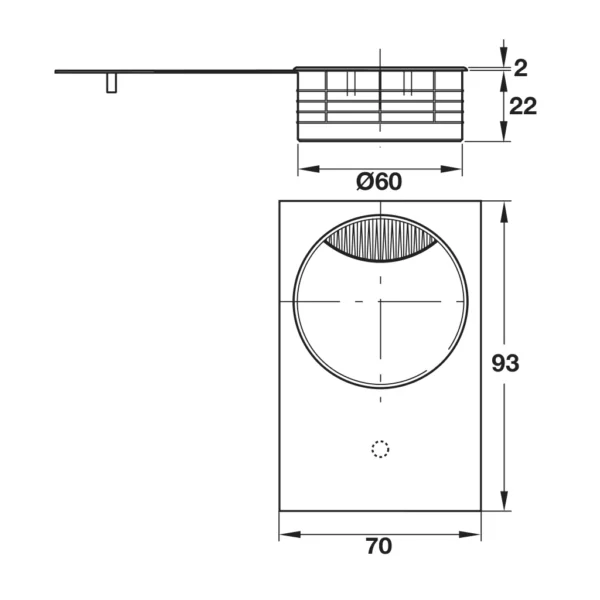 Two-Piece Rectangular Cable Grommet Zinc Die-Cast
