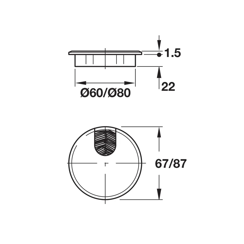 Two-Piece Circular Cable Grommet Zinc Die-Cast