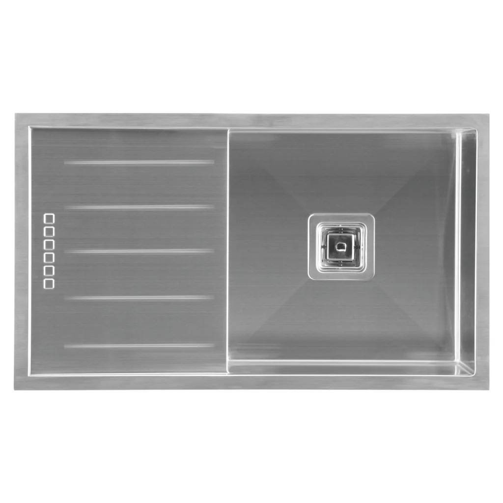 Hafele Squareline Single Bowl Drainer Sink – Brushed Steel