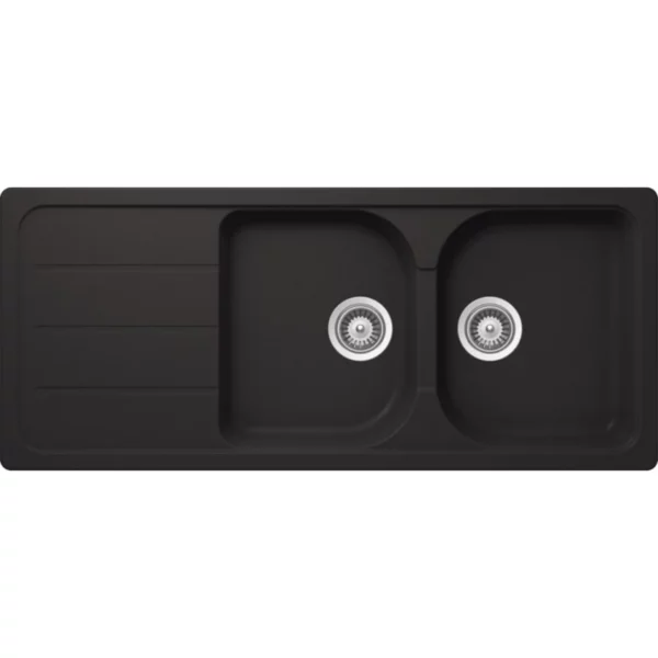 Quartz-Double-2 Hafele Quartz Double Bowl Sink with Drainer