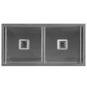 Hafele Squareline Double Bowl Sink, Stainless steel