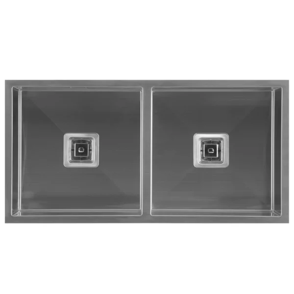 Hafele Squareline Double Bowl Sink, Stainless steel