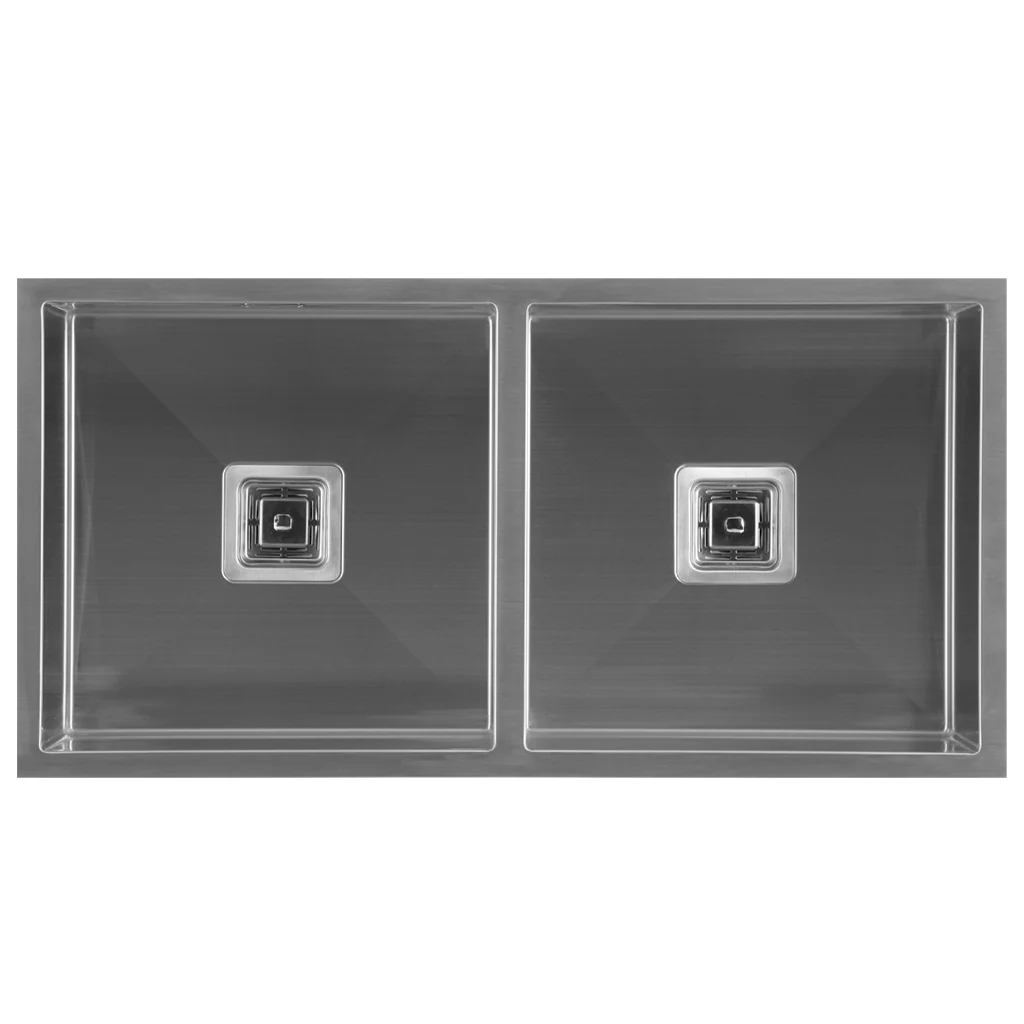 Hafele Squareline Double Bowl Sink, Stainless steel