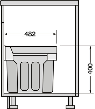 Hafele Hailo Tandem Waste Bin