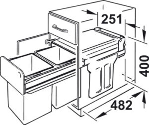 Hafele Hailo Tandem Waste Bin - Image 7