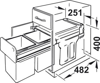 Hafele Hailo Tandem Waste Bin